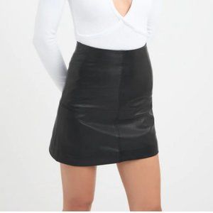 Kookai black leather mini skirt